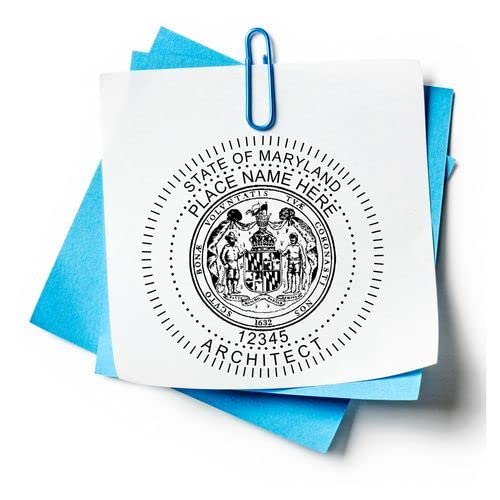 Professional Maryland Architect Stamp and Seal, 1-5/8 Size, Wood Handle Inking Stamp for MD Architects - MD Architect Seal Stamp for Maryland Professionals - Maryland Professional Architect Seal - Image 7