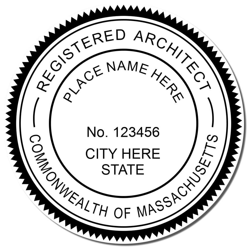 Professional Massachusetts Architect Stamp - MA Architect Seal Stamp with Wood Handle, Size 1-5/8 - Ideal for Licensed Architects in Massachusetts - Massachusetts Architectural Stamp - Image 4