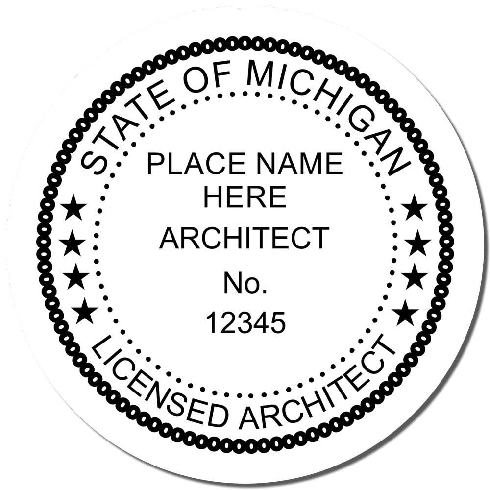 Professional Michigan Architect Stamp and MI Architect Seal Stamp, 1-3/4 Size, Wood Handle - Ideal for Licensed Architects in Michigan - Architectural Stamp for Michigan Professionals - Image 4