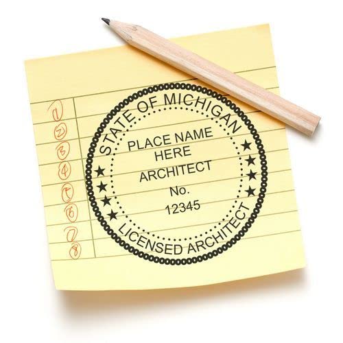 Professional Michigan Architect Stamp and MI Architect Seal Stamp, 1-3/4 Size, Wood Handle - Ideal for Licensed Architects in Michigan - Architectural Stamp for Michigan Professionals - Image 7