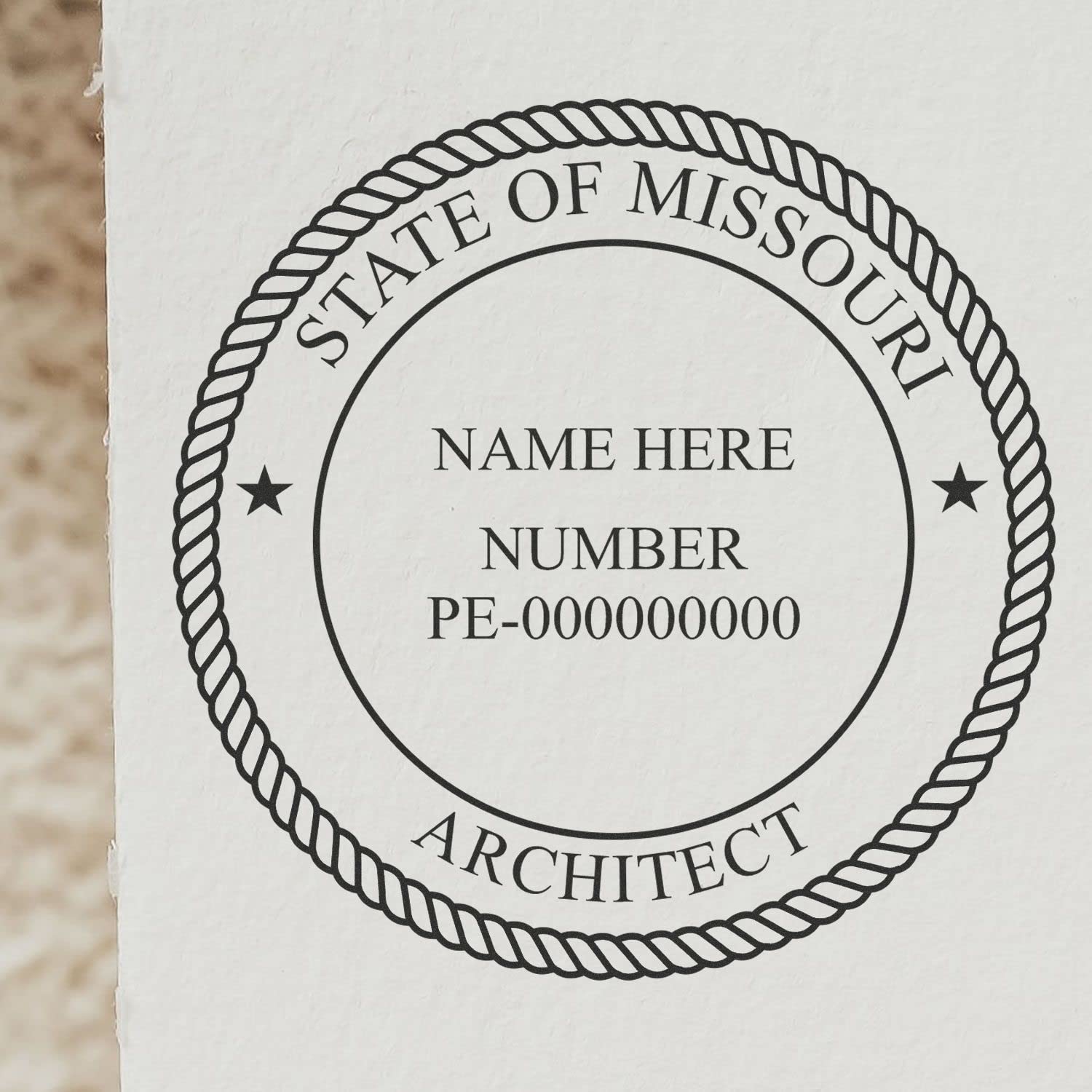 Professional Missouri Architect Stamp and Seal, 1-3/4 Size, Wood Handle Architectural Inking Stamp for MO Architects, MO Architect Seal Stamp - Ideal Tool for Professional Architects in Missouri