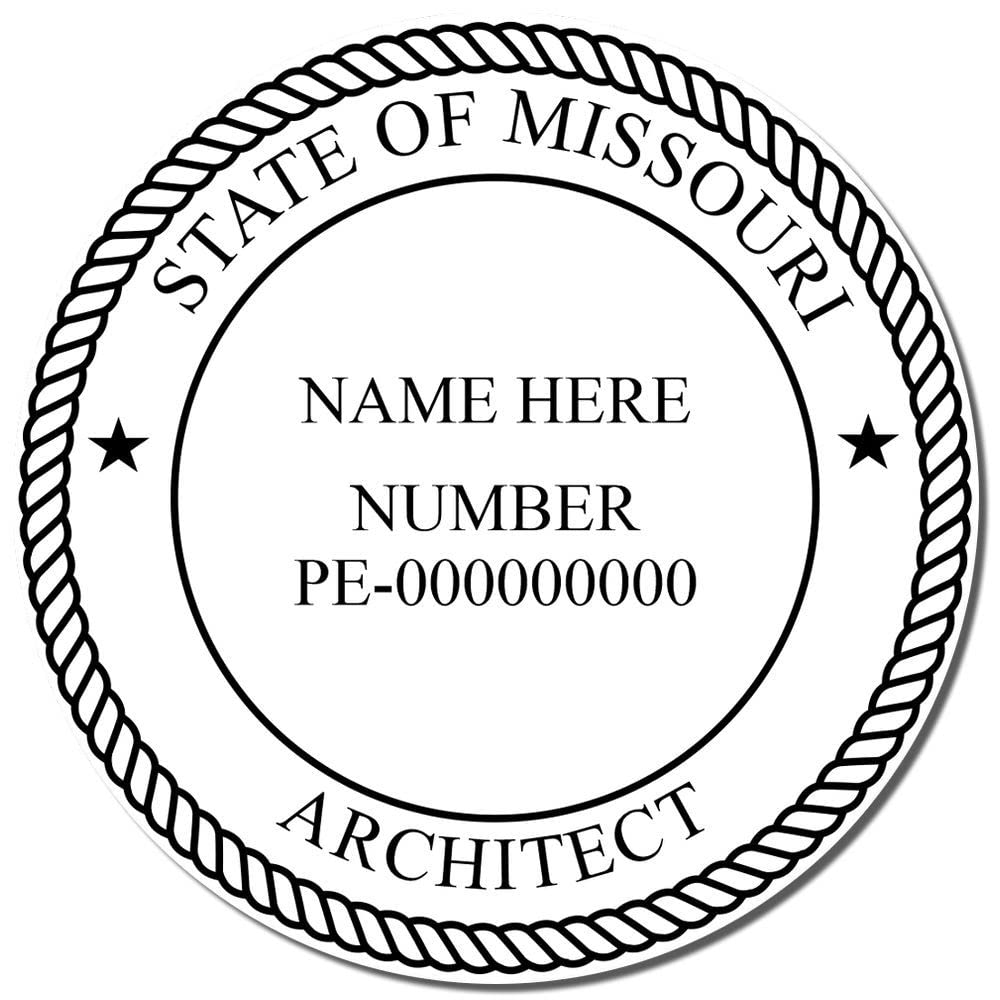 Professional Missouri Architect Stamp and Seal, 1-3/4 Size, Wood Handle Architectural Inking Stamp for MO Architects, MO Architect Seal Stamp - Ideal Tool for Professional Architects in Missouri - Image 4
