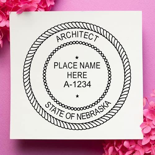 Professional Nebraska Architect Stamp and Seal, 1-3/4 Size, Wood Handle, Ideal for NE Architects - NE Architect Seal Stamp for Architectural Use in Nebraska - NE Professional Architect Seal - Image 7