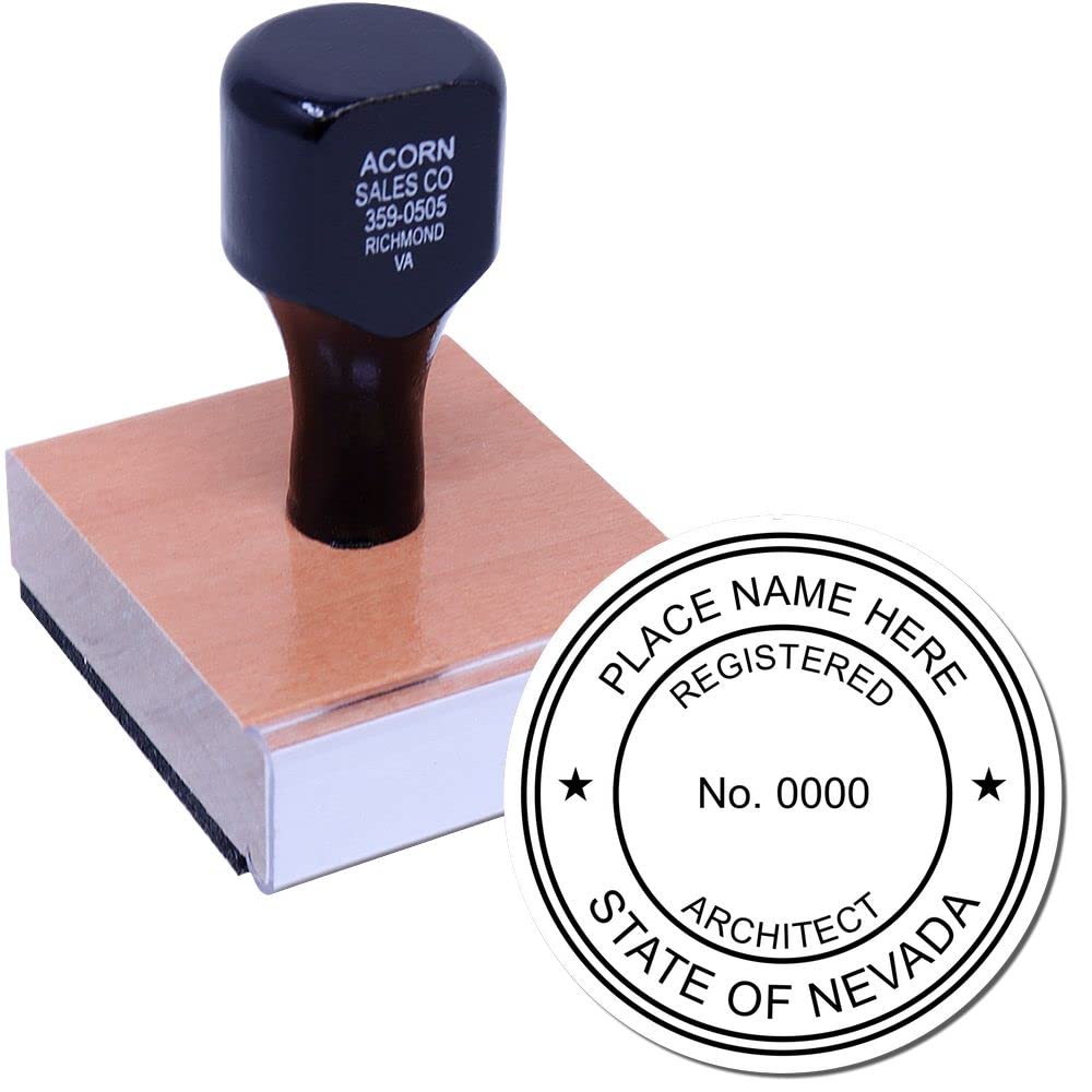 Professional Nevada Architect Stamp and NV Architect Seal Stamp, 1-7/8 Size, Wood Handle, Ideal for Nevada Architects - Architectural Wet Stamp for Nevada Professionals - Professional Architect Seal - Image 2
