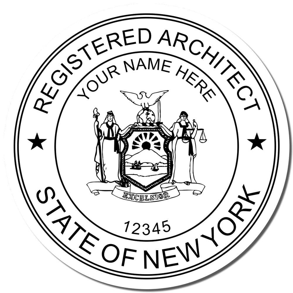 Professional New York Architect Stamp - Premium Wood Handle NY Architect Seal Stamp, Size 1-3/4 - Ideal for Professional Architects in New York - New York Architect Stamp - NY Professional Seal - Image 4