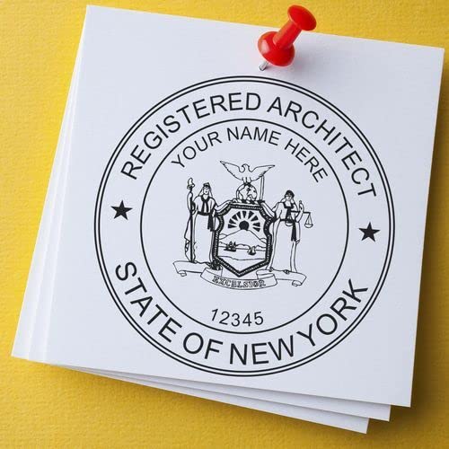 Professional New York Architect Stamp - Premium Wood Handle NY Architect Seal Stamp, Size 1-3/4 - Ideal for Professional Architects in New York - New York Architect Stamp - NY Professional Seal - Image 7
