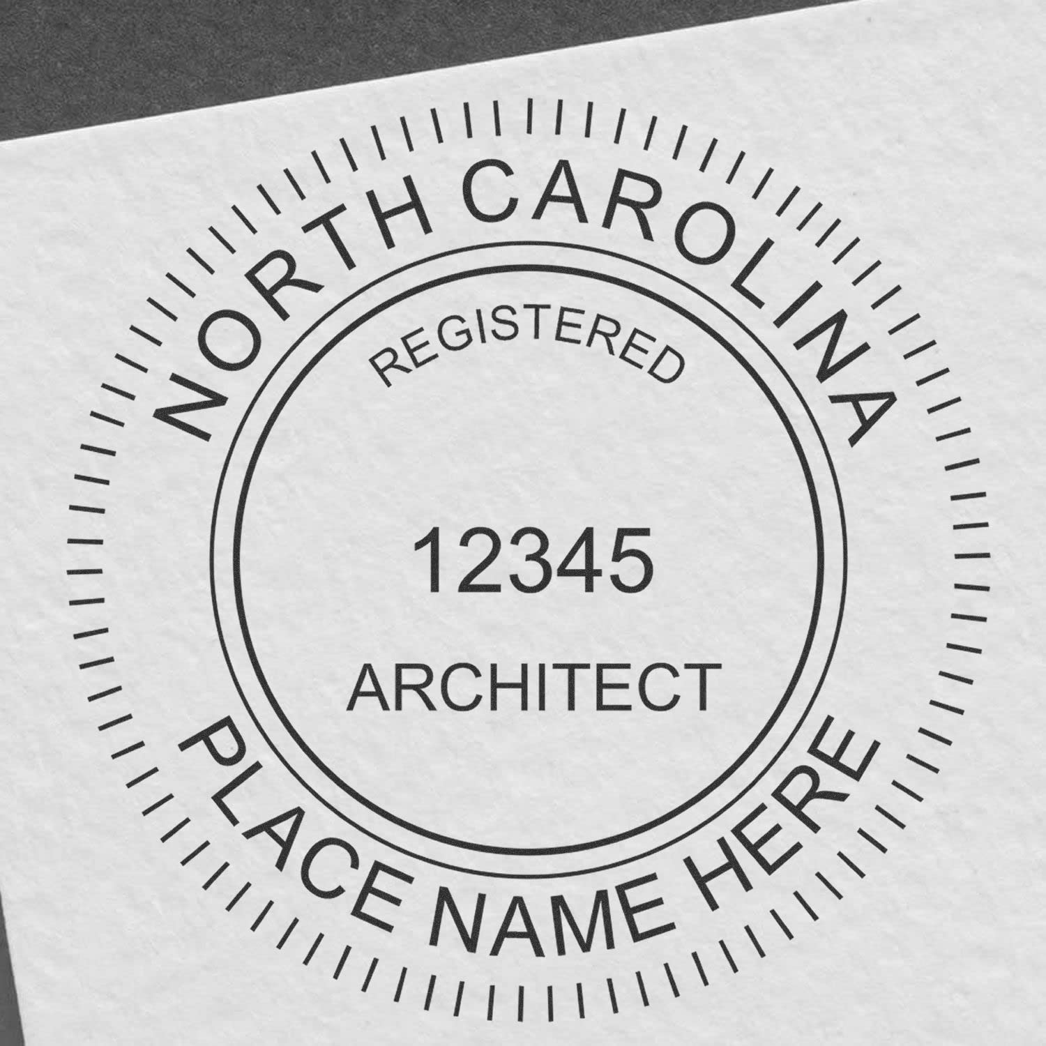 Professional North Carolina Architect Stamp - Wood Handle Wet Seal Stamp, Size 1-5/8 - Ideal for NC Architects, NC Architect Seal Stamp - Essential Tool for North Carolina Architecture Professionals