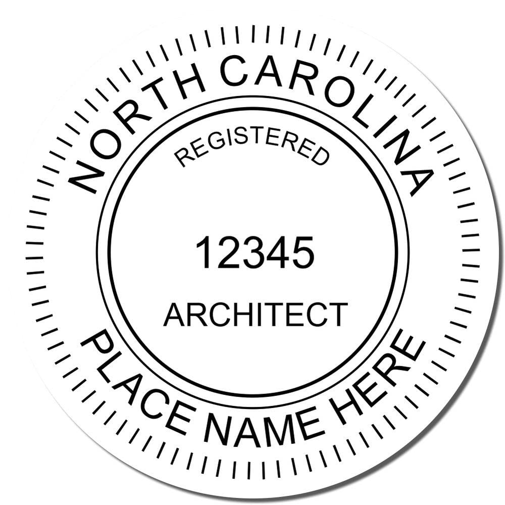 Professional North Carolina Architect Stamp - Wood Handle Wet Seal Stamp, Size 1-5/8 - Ideal for NC Architects, NC Architect Seal Stamp - Essential Tool for North Carolina Architecture Professionals - Image 4