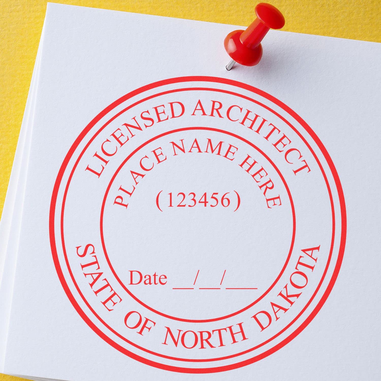 Professional North Dakota Architect Stamp, ND Architect Seal Stamp, 1-5/8 Size - Premium Wood Handle Architectural Inked Stamp for North Dakota Architects - Ideal Tool for Architects in ND