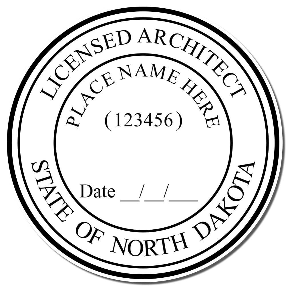 Professional North Dakota Architect Stamp, ND Architect Seal Stamp, 1-5/8 Size - Premium Wood Handle Architectural Inked Stamp for North Dakota Architects - Ideal Tool for Architects in ND - Image 4