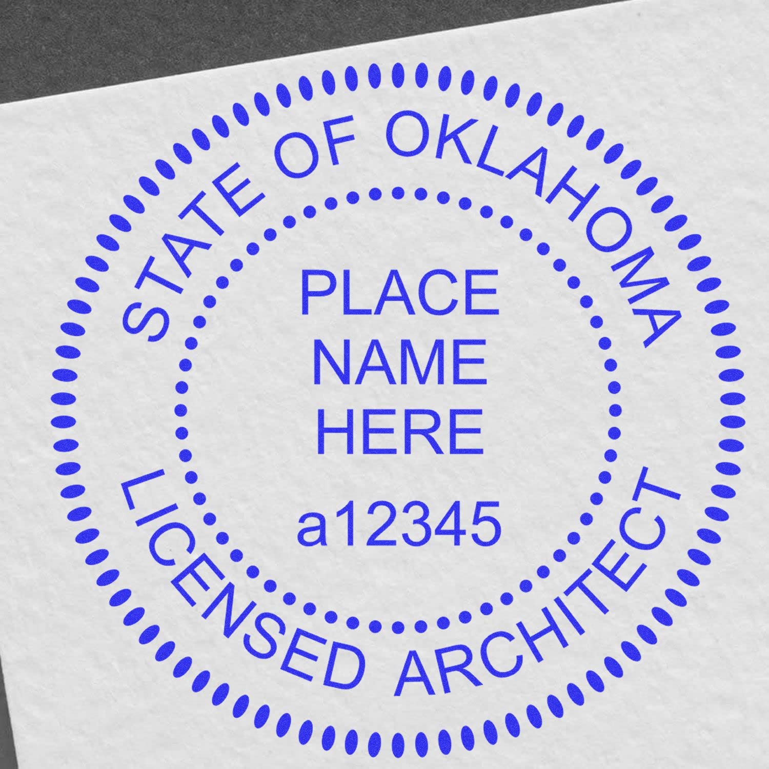 Professional Oklahoma Architect Stamp and Seal - 1-1/2 Size, Wood Handle, Ideal for OK Architects - OK Architect Seal Stamp for Architectural Plans and Drawings in Oklahoma - OK Architect Seal