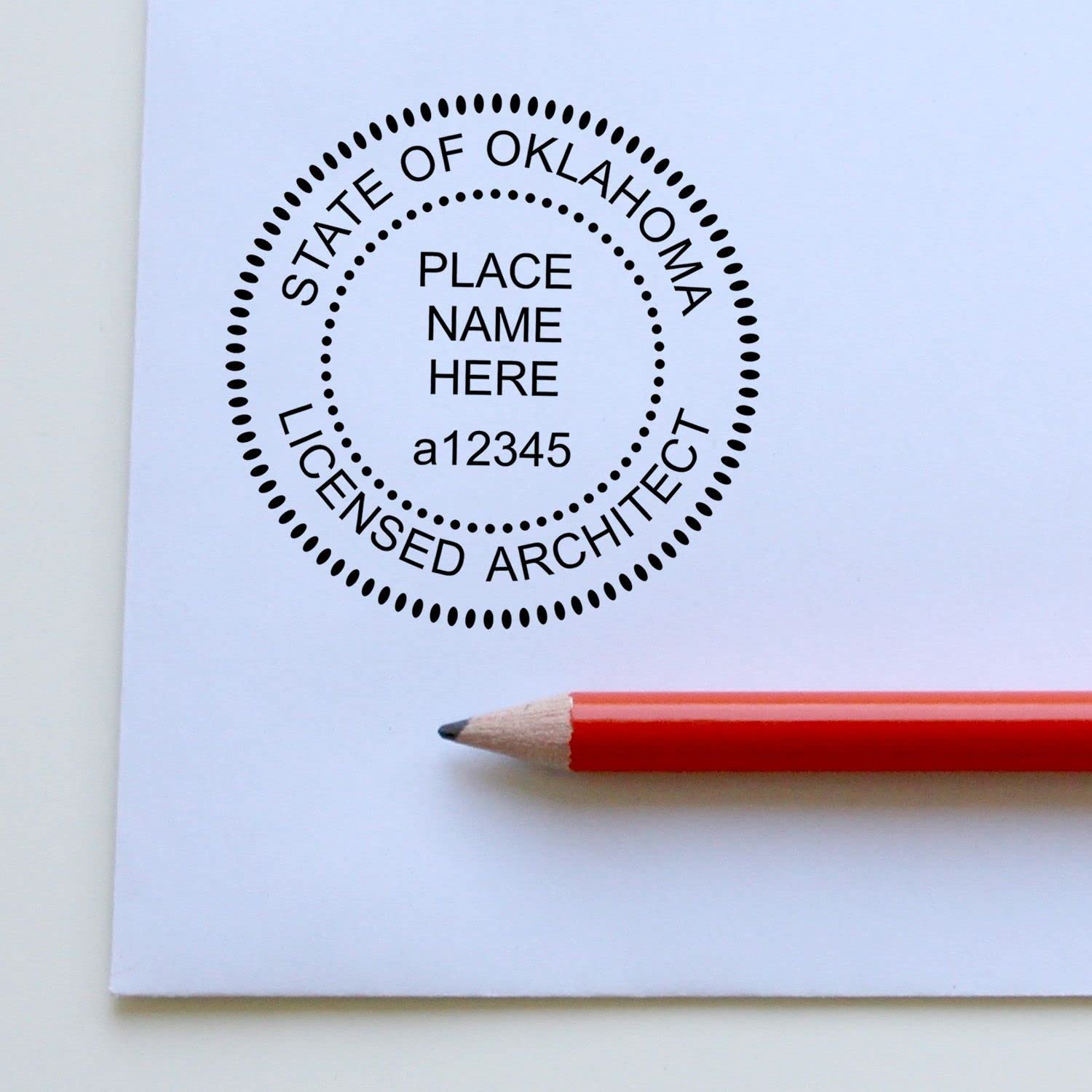 Professional Oklahoma Architect Stamp and Seal - 1-1/2 Size, Wood Handle, Ideal for OK Architects - OK Architect Seal Stamp for Architectural Plans and Drawings in Oklahoma - OK Architect Seal - Image 6