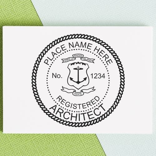 Professional Rhode Island Architect Stamp and Seal, 1-1/2 Size, Wood Handle Inking Stamp for RI Architects - RI Architect Seal Stamp for Rhode Island Architecture Professionals - RI Architect Seal - Image 6
