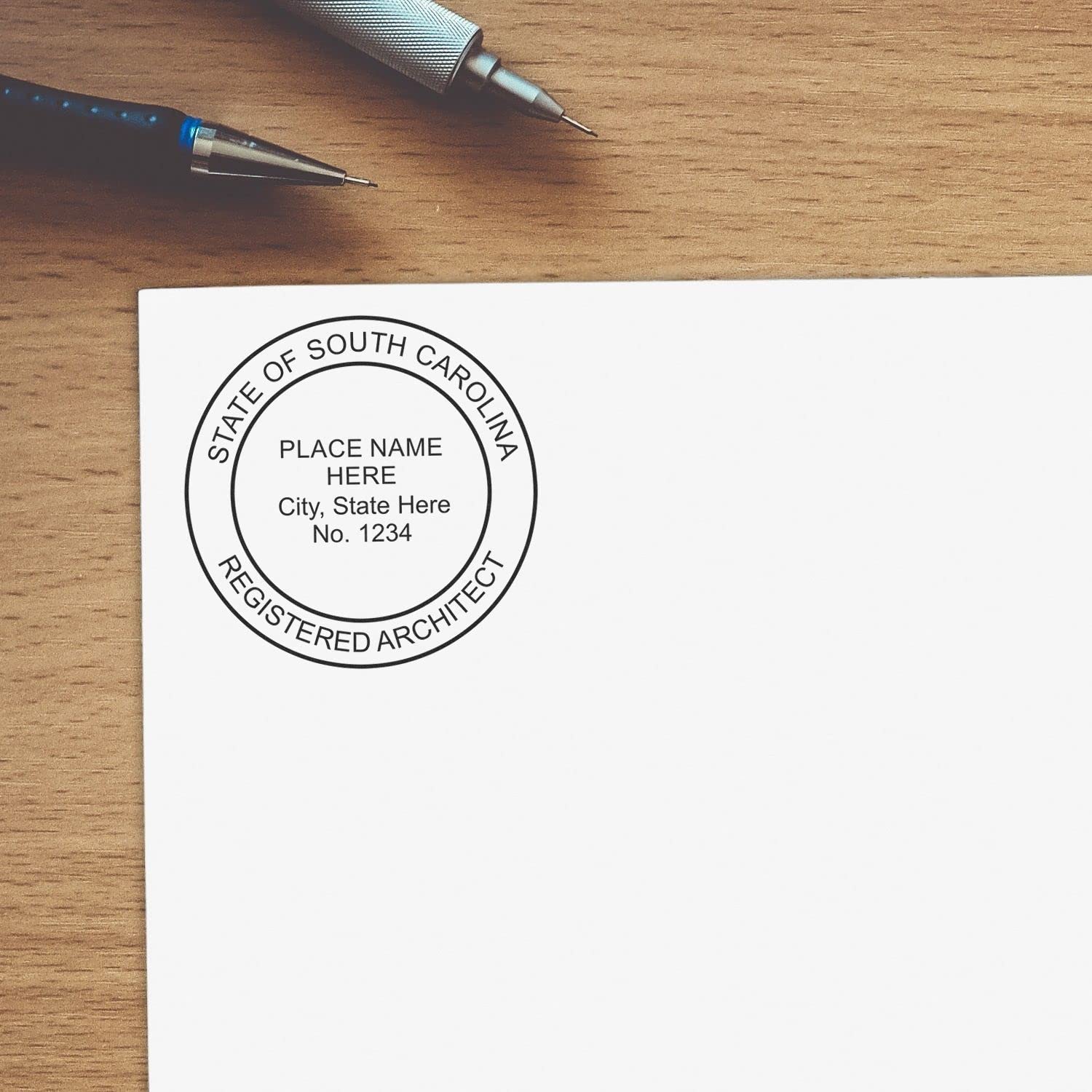 Professional South Carolina Architect Stamp - SC Architect Seal Stamp with Wood Handle, Size 1-3/4 - Ideal for Professional Architects in South Carolina - South Carolina Architect Seal Stamp - Image 7