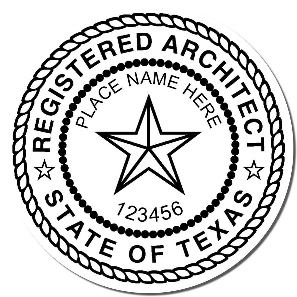 Professional Texas Architect Stamp Wood Handle, 1-5/8 Size, Pre-Inked TX Architect Seal Stamp - for Texas-Based Architects, Architectural Inked Stamp for Texas Professionals, TX Professional Stamp - Image 4