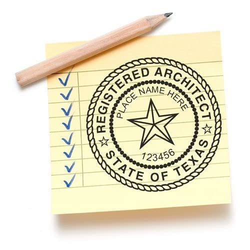 Professional Texas Architect Stamp Wood Handle, 1-5/8 Size, Pre-Inked TX Architect Seal Stamp - for Texas-Based Architects, Architectural Inked Stamp for Texas Professionals, TX Professional Stamp - Image 6
