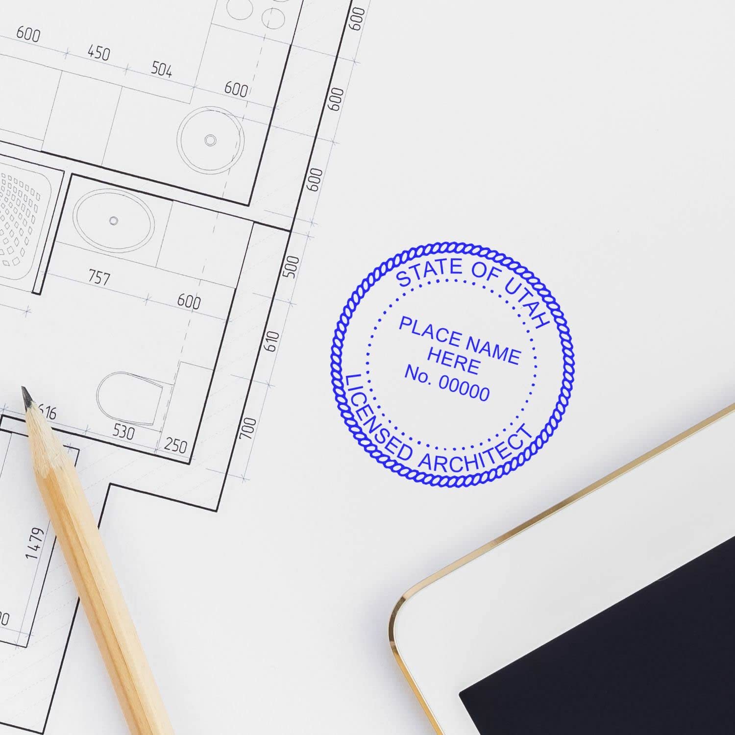 Professional Utah Architect Stamp and Seal, 1-5/8 Size, Wood Handle Architectural Inking Stamp for UT Architects, UT Architect Seal Stamp - Ideal Tool for Utah Professional Architects - Image 7