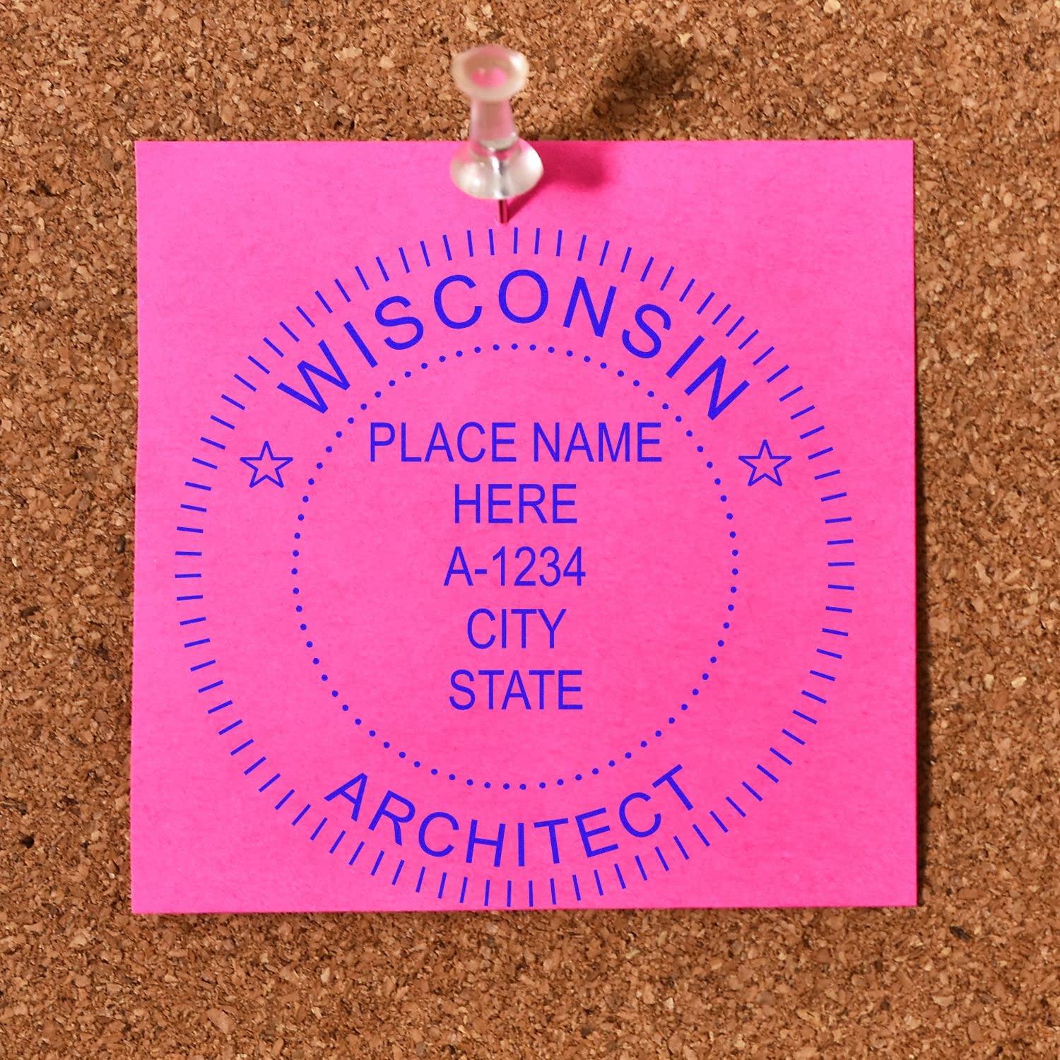 Professional Wisconsin Architect Stamp, WI Architect Seal Stamp with Wood Handle, Size 1-5/8 - Ideal for Architects in Wisconsin - Inking Stamp for Architectural Drawings and Plans