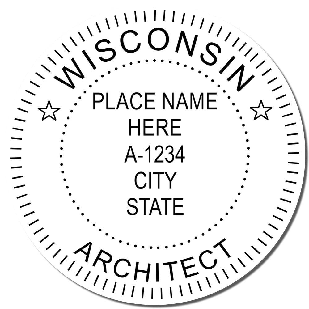 Professional Wisconsin Architect Stamp, WI Architect Seal Stamp with Wood Handle, Size 1-5/8 - Ideal for Architects in Wisconsin - Inking Stamp for Architectural Drawings and Plans - Image 4