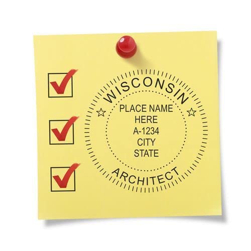 Professional Wisconsin Architect Stamp, WI Architect Seal Stamp with Wood Handle, Size 1-5/8 - Ideal for Architects in Wisconsin - Inking Stamp for Architectural Drawings and Plans - Image 6