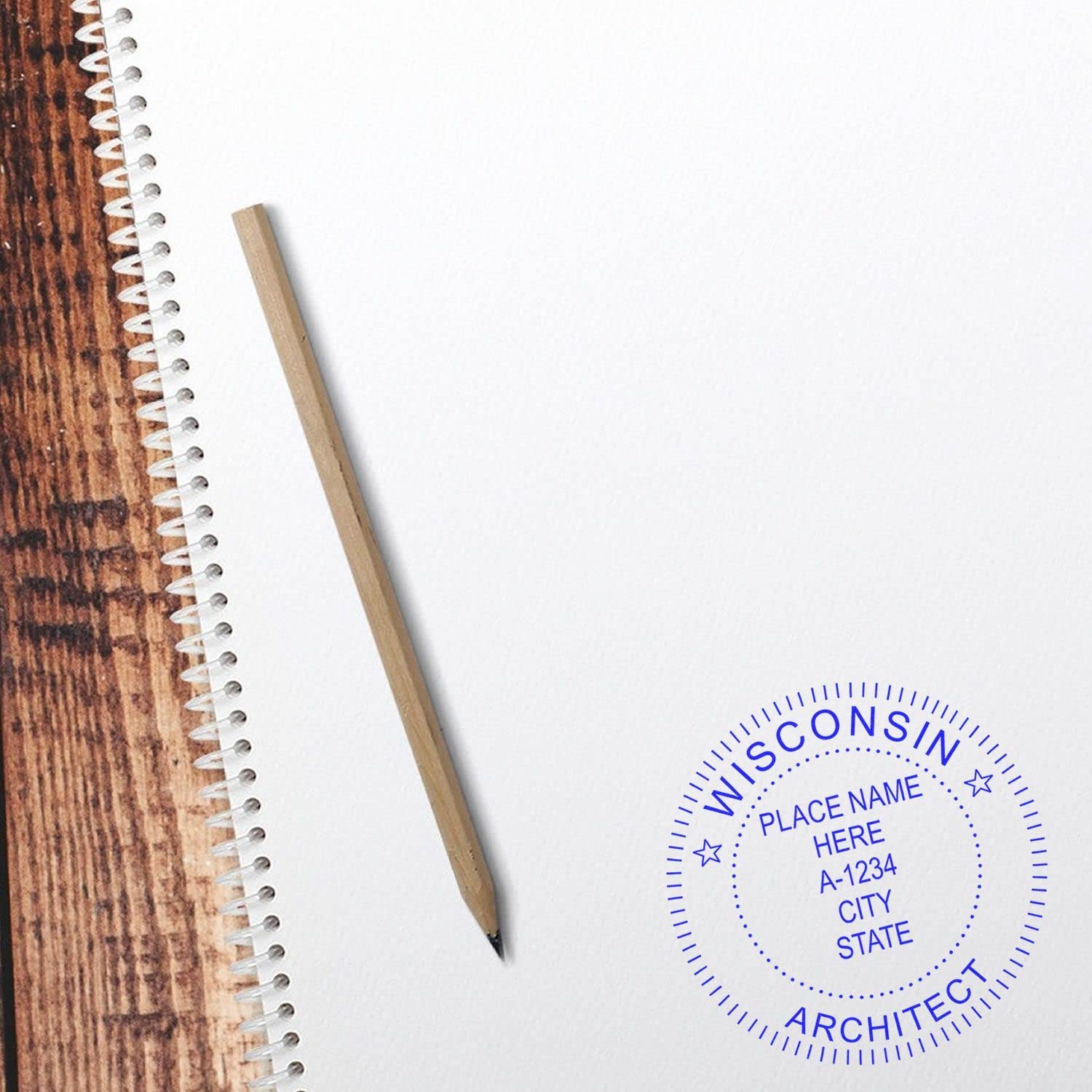 Professional Wisconsin Architect Stamp, WI Architect Seal Stamp with Wood Handle, Size 1-5/8 - Ideal for Architects in Wisconsin - Inking Stamp for Architectural Drawings and Plans - Image 7