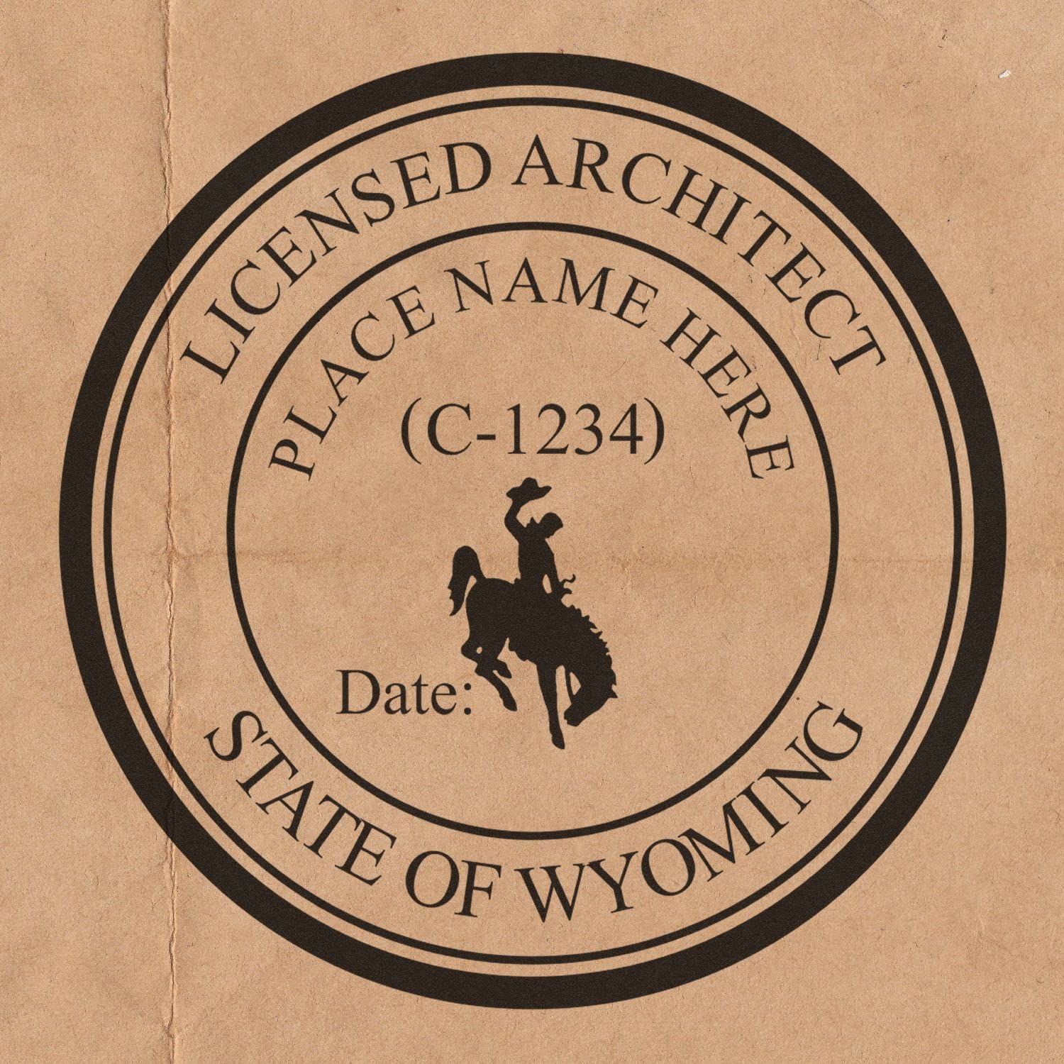 Professional Wyoming Architect Stamp - WY Architect Seal Stamp with Wood Handle, Size 1-5/8 - Ideal for Professional Architects in Wyoming - Wyoming Architect Seal Stamp - Professional Architect Seal