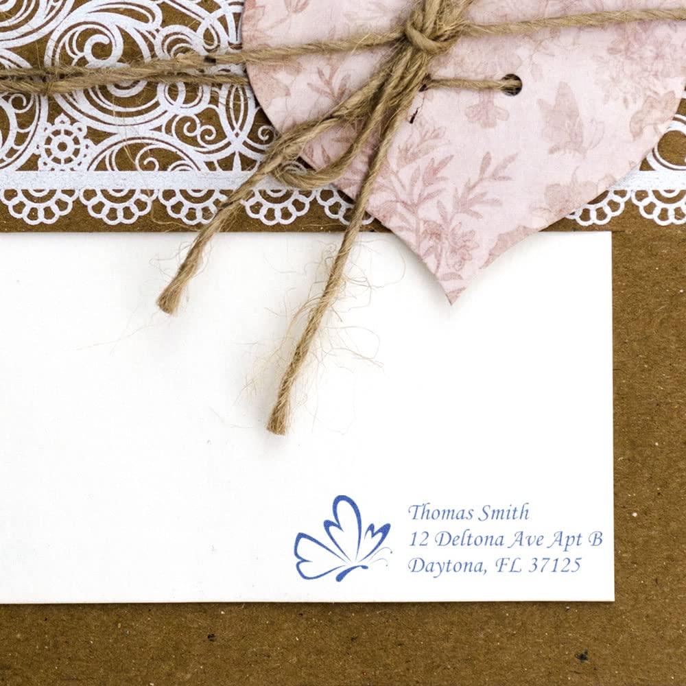 PSI Pre-Inked Butterfly Personal Address Stamper, Personalized Custom Return Address Stamp, Customized Gift Idea, Easy Press and Print Stamping, 5 Exciting Ink Colors, PSI1854 Mount, Impression Size 7/8" x 2-1/4" up to 25,000 Impressions - Image 4
