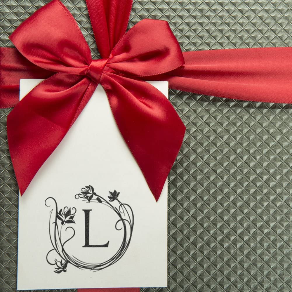 PSI Pre-Inked Flower Circle Weiss Initial Stamper, Single Character Initial Stamp, Personalized Monogram, Square Design, Imprint Size 1-5/8", 5 Ink Color Choices, Easy to Use - Image 3