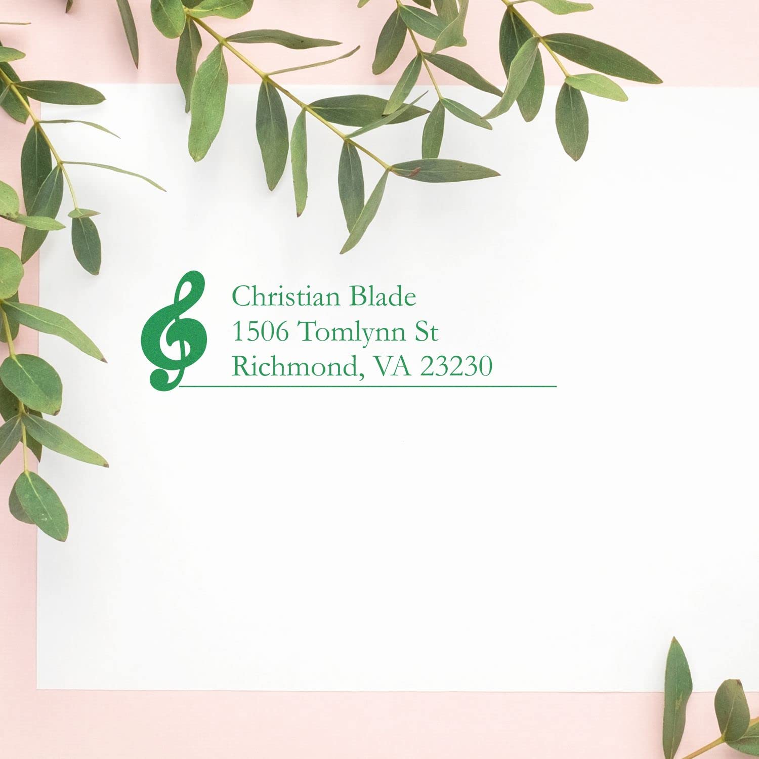 PSI Pre-Inked Music Garamond Address Stamper, Customized Name And Address Stamp, Housewarming Gift, Easy Press and Print Stamping, 5 Exciting Ink Colors, PSI 4141 Mount, Impression Size 7/8" x 2-1/4" up to 25,000 Impressions - Image 5