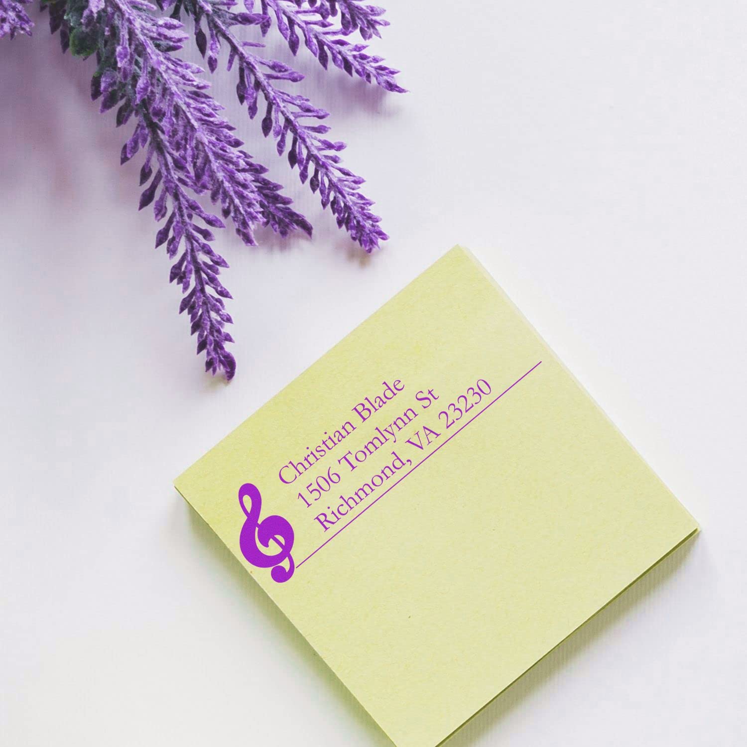 PSI Pre-Inked Music Garamond Address Stamper, Customized Name And Address Stamp, Housewarming Gift, Easy Press and Print Stamping, 5 Exciting Ink Colors, PSI 4141 Mount, Impression Size 7/8" x 2-1/4" up to 25,000 Impressions - Image 6