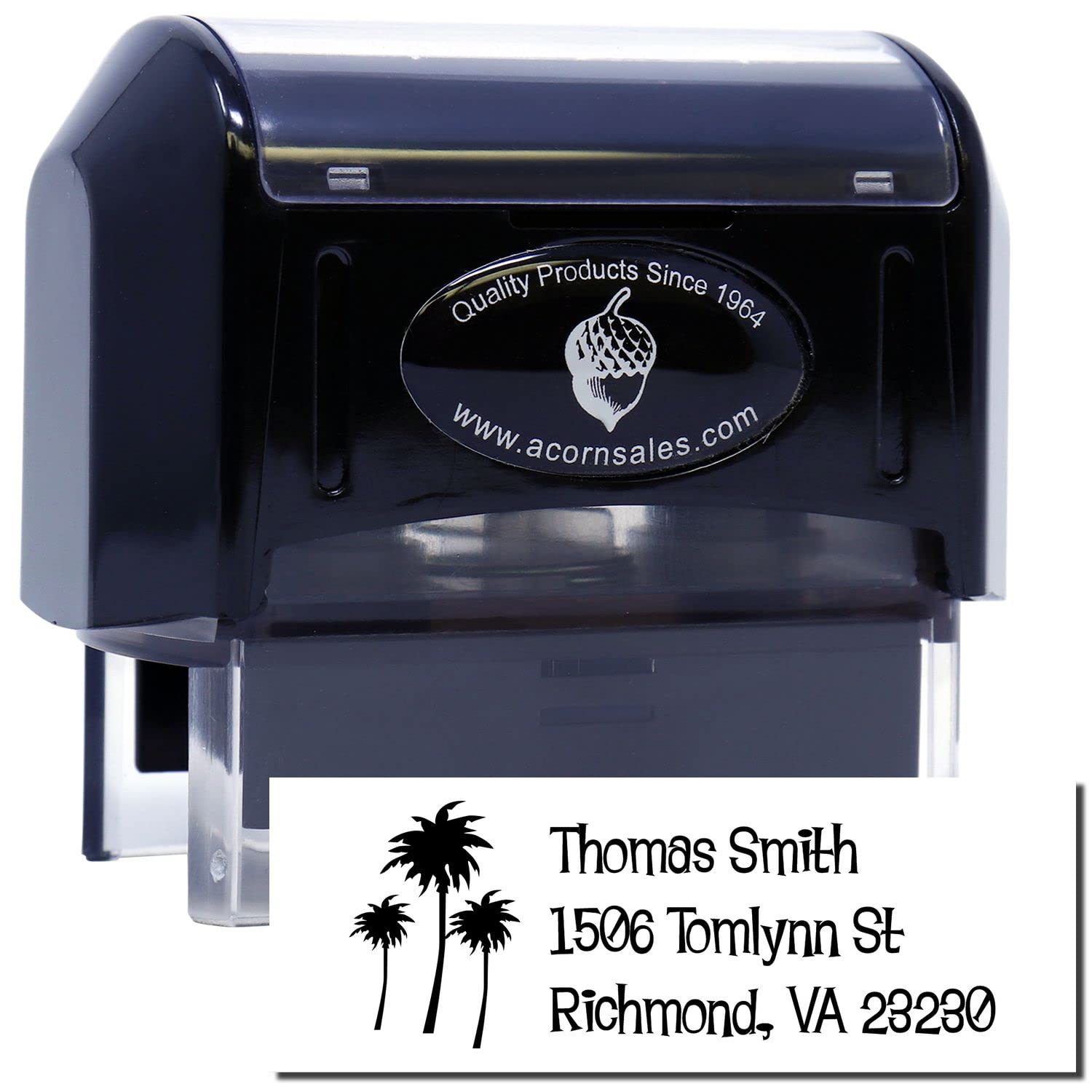 PSI Pre-Inked Palms Lounge Bait Address Stamper, Customized Self Address Stamp, Realtor Gift, Easy Press and Print Stamping, 5 Exciting Ink Colors, PSI 4141 Mount, Impression Size 7/8" x 2-1/4" up to 25,000 Impressions - Image 2