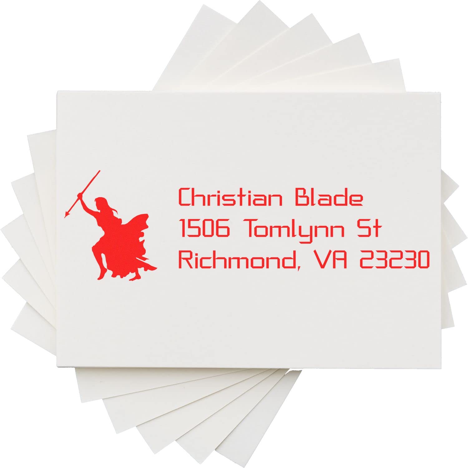 PSI Pre-Inked Warrior Woman Address Stamper, Rectangular Personal Address Stamp, Personalized Gift, Easy Press and Print Stamping, 5 Exciting Ink Colors, PSI 4141 Mount, Impression Size 7/8" x 2-1/4" up to 25,000 Impressions - Image 5
