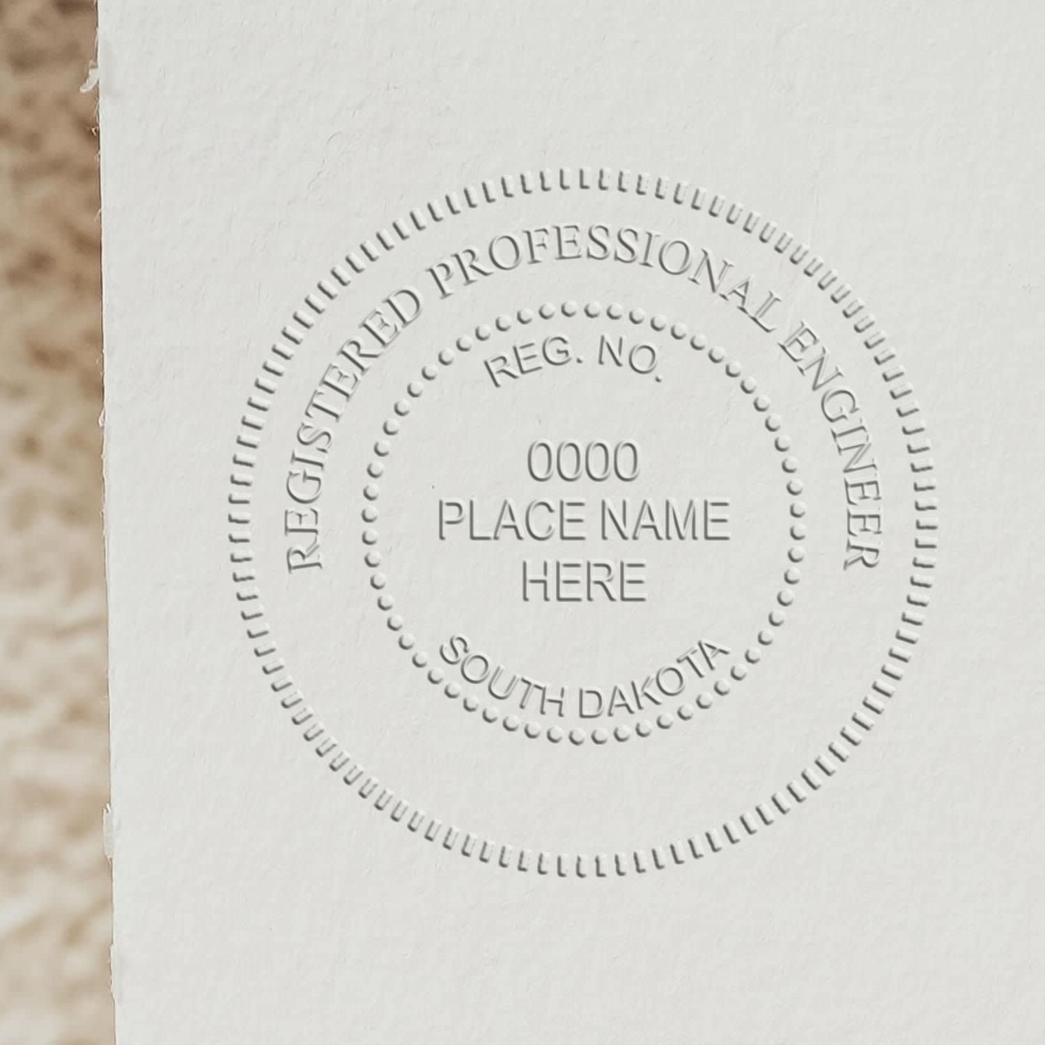 Registered Professional Engineer Seal for South Dakota, Grey Soft Seal, 1-1/2 Seal Reach, State Board Approved, Soft Grip for Comfort, Portable and Easy to Use
