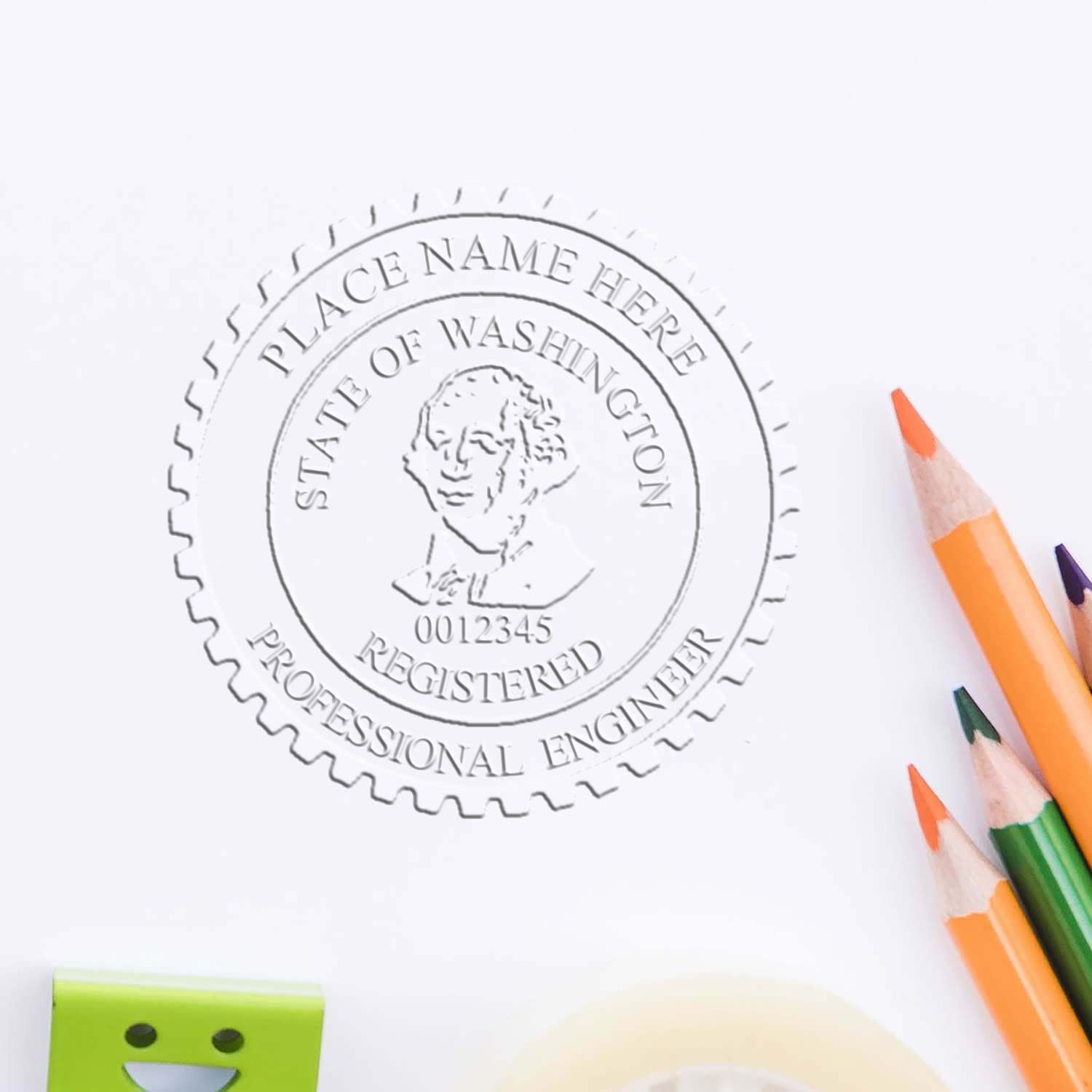 Registered Professional Engineer Seal for Washington, Grey Soft Seal, 1-1/2 Seal Reach, State Board Approved, Soft Grip for Comfort, Portable and Easy to Use