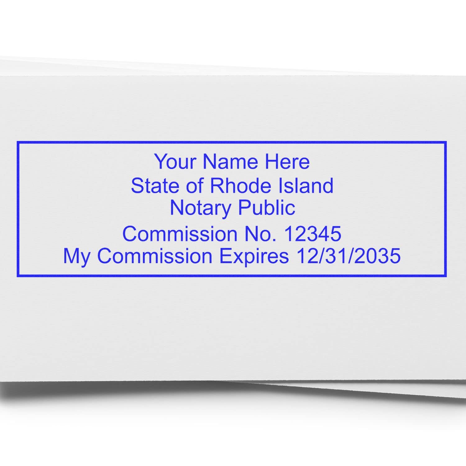 Rhode Island Rectangular Notary Stamp, RI Notary Stamp, State Board Approved, Economical Wood Handle Rubber Stamp, Uses Stamp Pad, Rectangular Shape, Sized 7/8" x 2-1/4", Rhode Island Notary - Image 4
