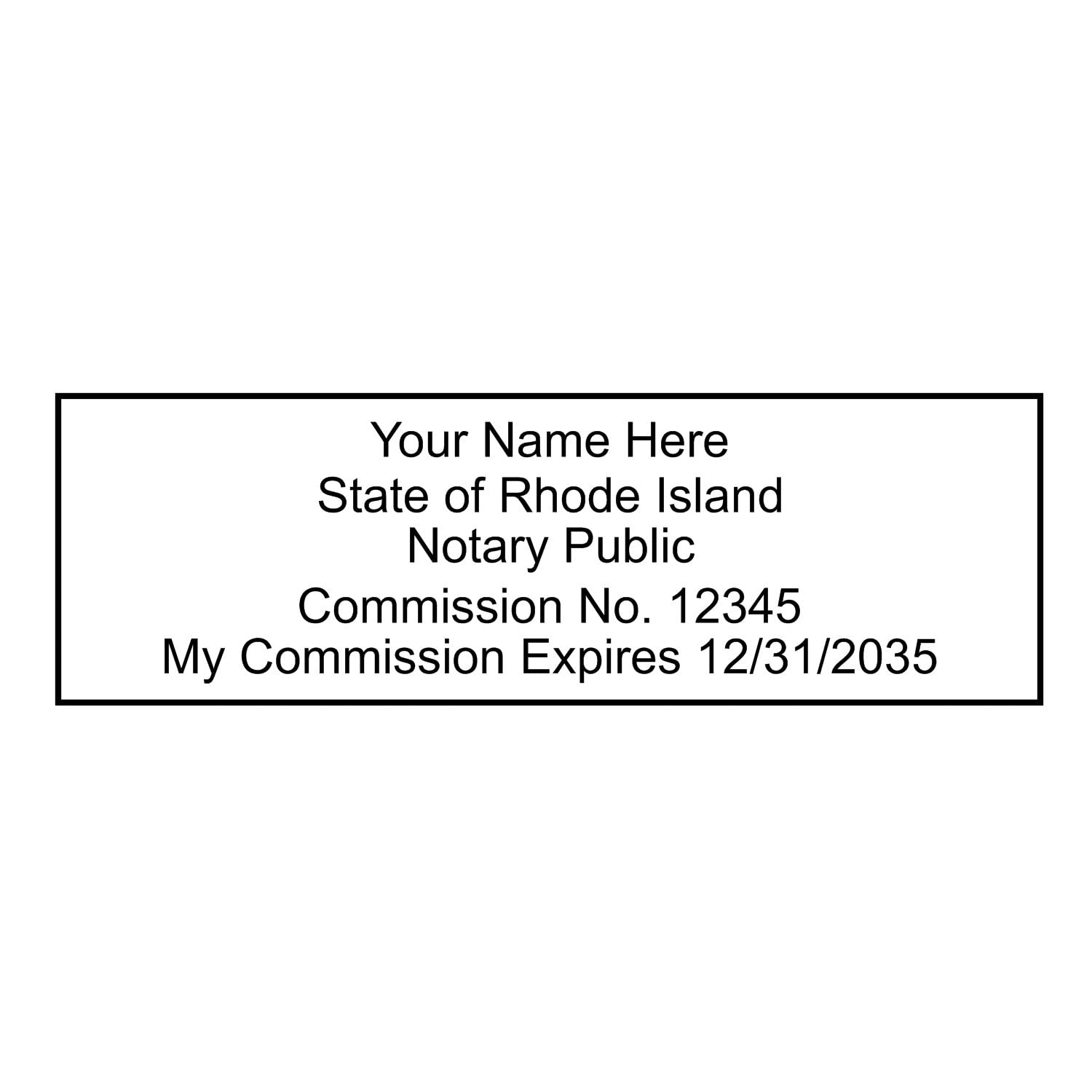 Rhode Island Rectangular Notary Stamp, RI Notary Stamp, State Board Approved, Economical Wood Handle Rubber Stamp, Uses Stamp Pad, Rectangular Shape, Sized 7/8" x 2-1/4", Rhode Island Notary - Image 9