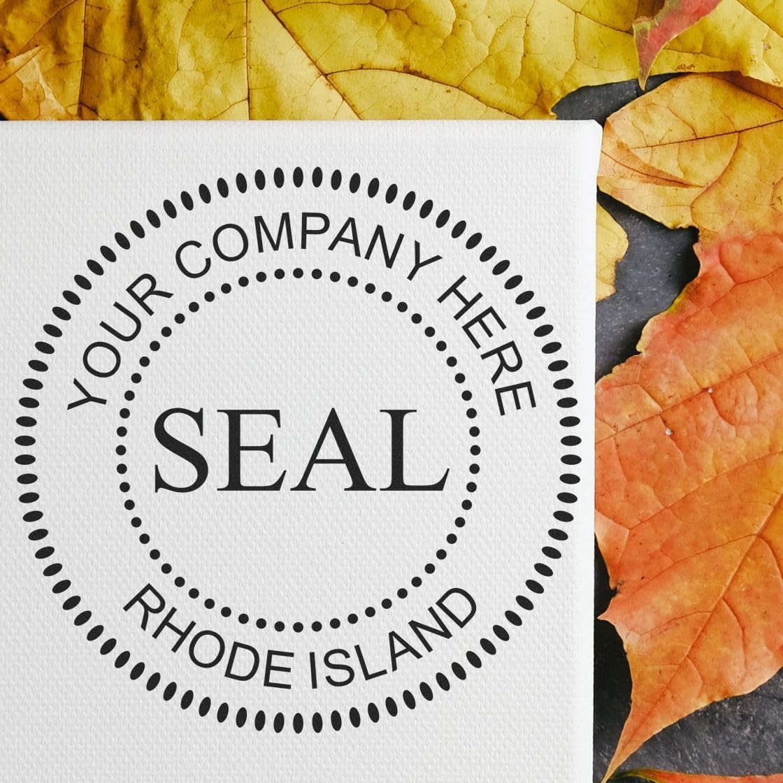 Rhode Island Self-Inking Corporate Seal Stamp, 1-5/8 Size, Rhode Island Company Stamp, Personalized, Personalized Corporation Inked Seal, Personalized Company Seal Stamp, Self-Ink Stamp, RI Stamp