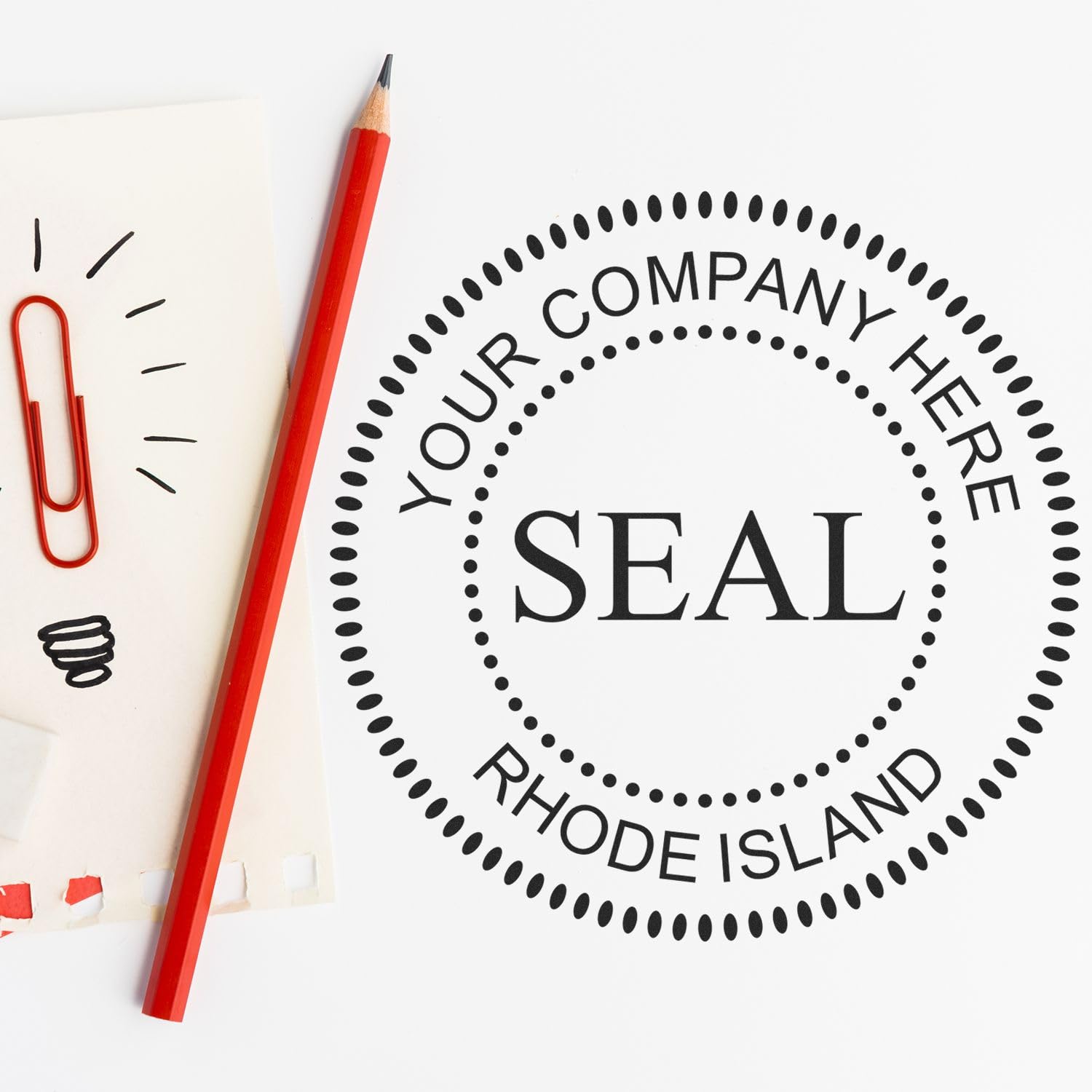 Rhode Island Self-Inking Corporate Seal Stamp, 1-5/8 Size, Rhode Island Company Stamp, Personalized, Personalized Corporation Inked Seal, Personalized Company Seal Stamp, Self-Ink Stamp, RI Stamp - Image 4
