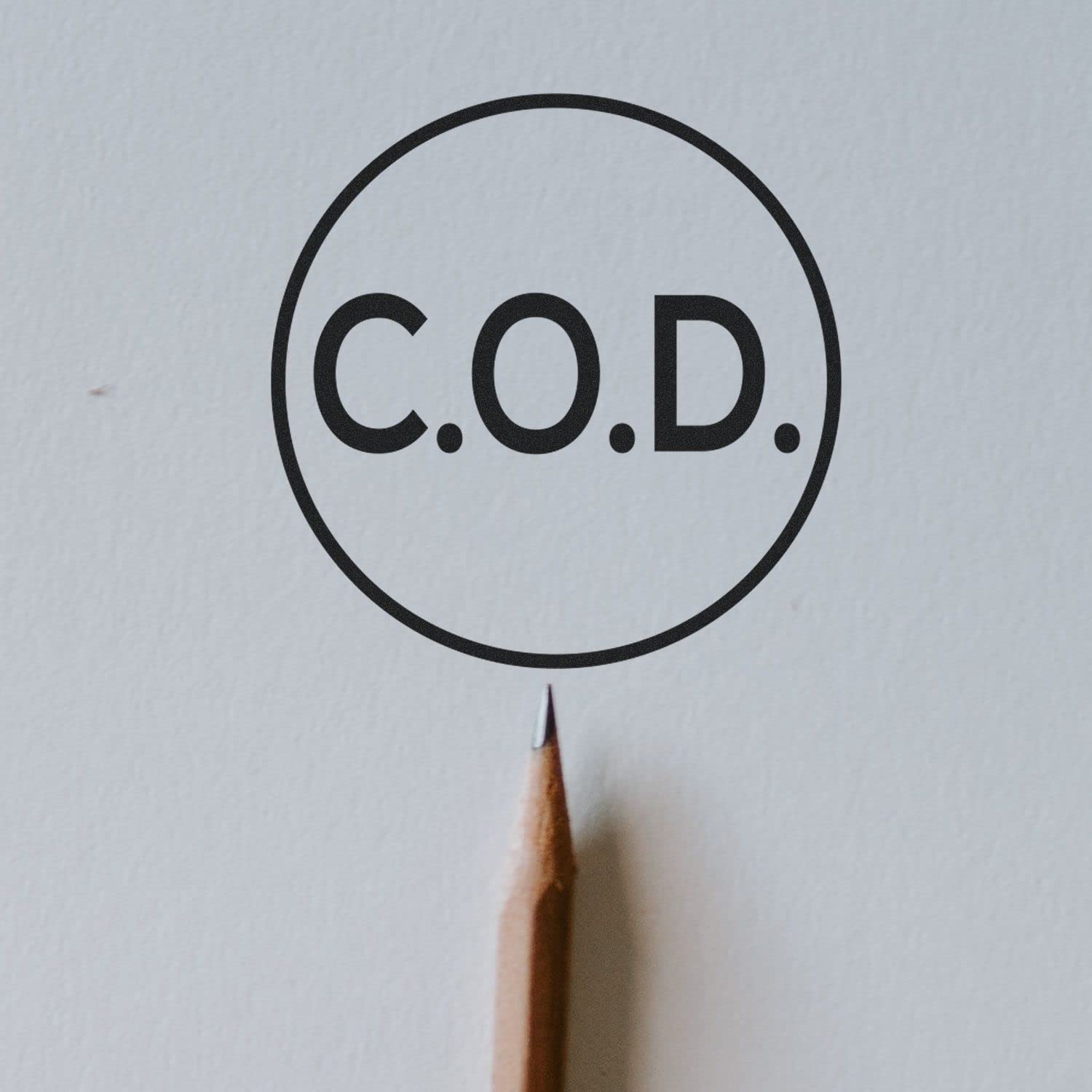 Round COD Rubber Stamp, Teacher Supplies, Wooden Handle Rubber Stamp, Uses Stamp Pad, Imprint Size Approx 7/8" Diameter, Laser Engraved, USA Made