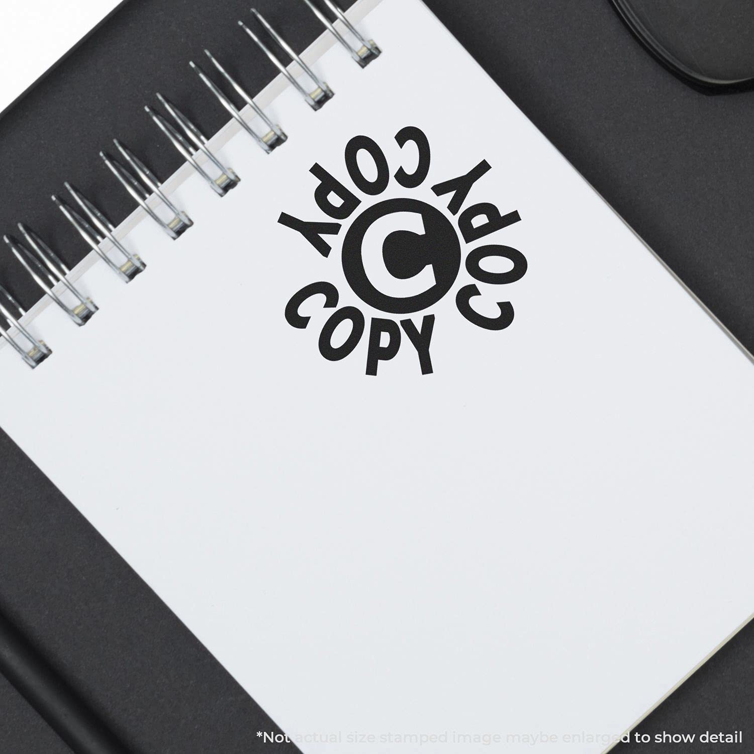 Round Copy Copy Copy Rubber Stamp, School Supplies for Teachers, Wooden Handle Rubber Stamp, Uses Stamp Pad, Imprint Size Approx 7/8" Diameter, Laser Engraved, USA Made - Image 3