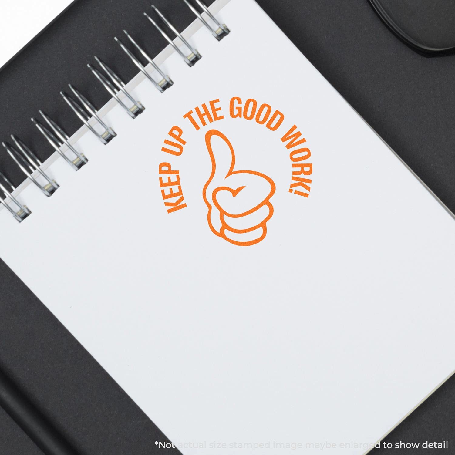 Round Keep up The Good Work Rubber Stamp, Accommodation Stamp for Teacher, Wooden Handle Rubber Stamp, Uses Stamp Pad, Imprint Size Approx 7/8" Diameter, Laser Engraved, USA Made - Image 3