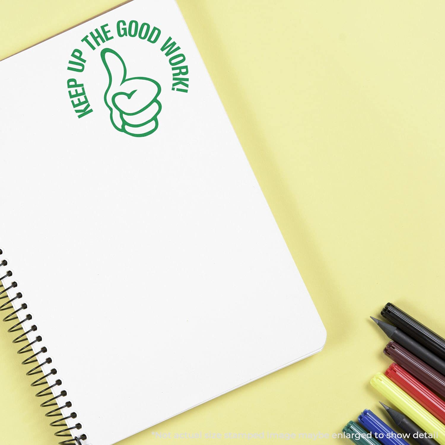 Round Keep up The Good Work Rubber Stamp, Accommodation Stamp for Teacher, Wooden Handle Rubber Stamp, Uses Stamp Pad, Imprint Size Approx 7/8" Diameter, Laser Engraved, USA Made - Image 6