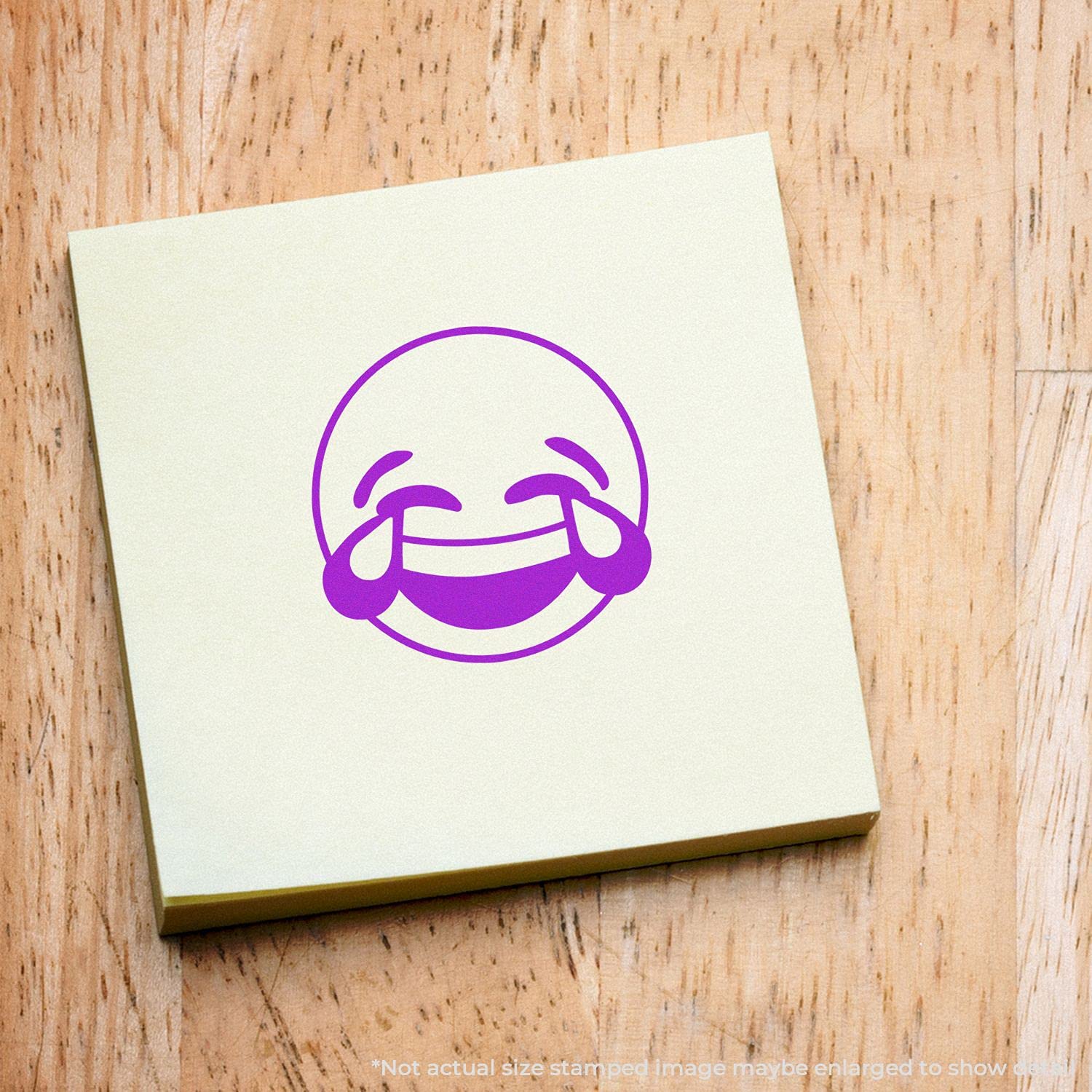 Round Laughing Smiley Rubber Stamp, Teacher Stamps for Classroom, Wooden Handle Rubber Stamp, Uses Stamp Pad, Imprint Size Approx 7/8" Diameter, Laser Engraved, USA Made - Image 3