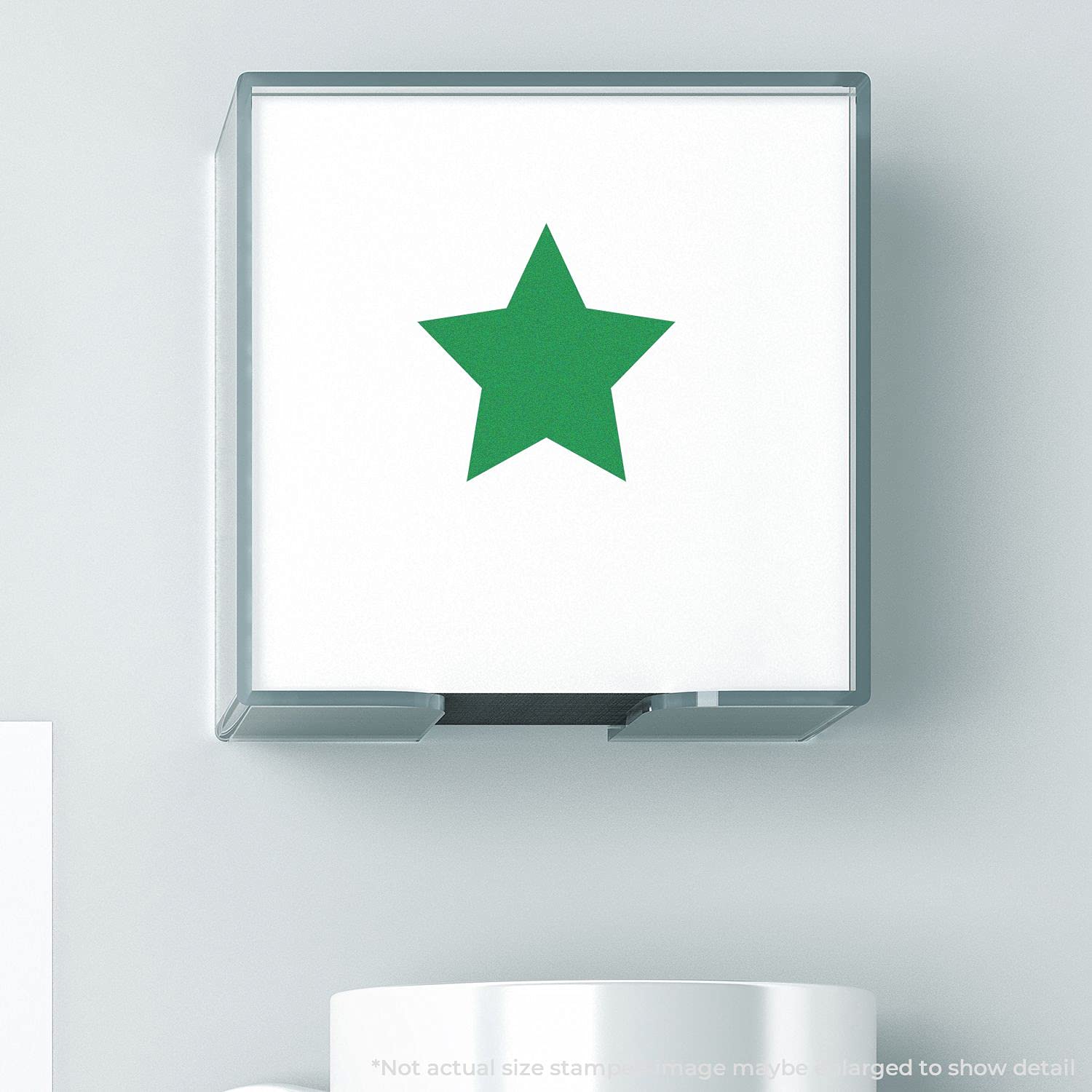 Round Solid Star Rubber Stamp, Teachers Supplies, Wooden Handle Rubber Stamp, Uses Stamp Pad, Imprint Size Approx 7/8" Diameter, Laser Engraved, USA Made - Image 3