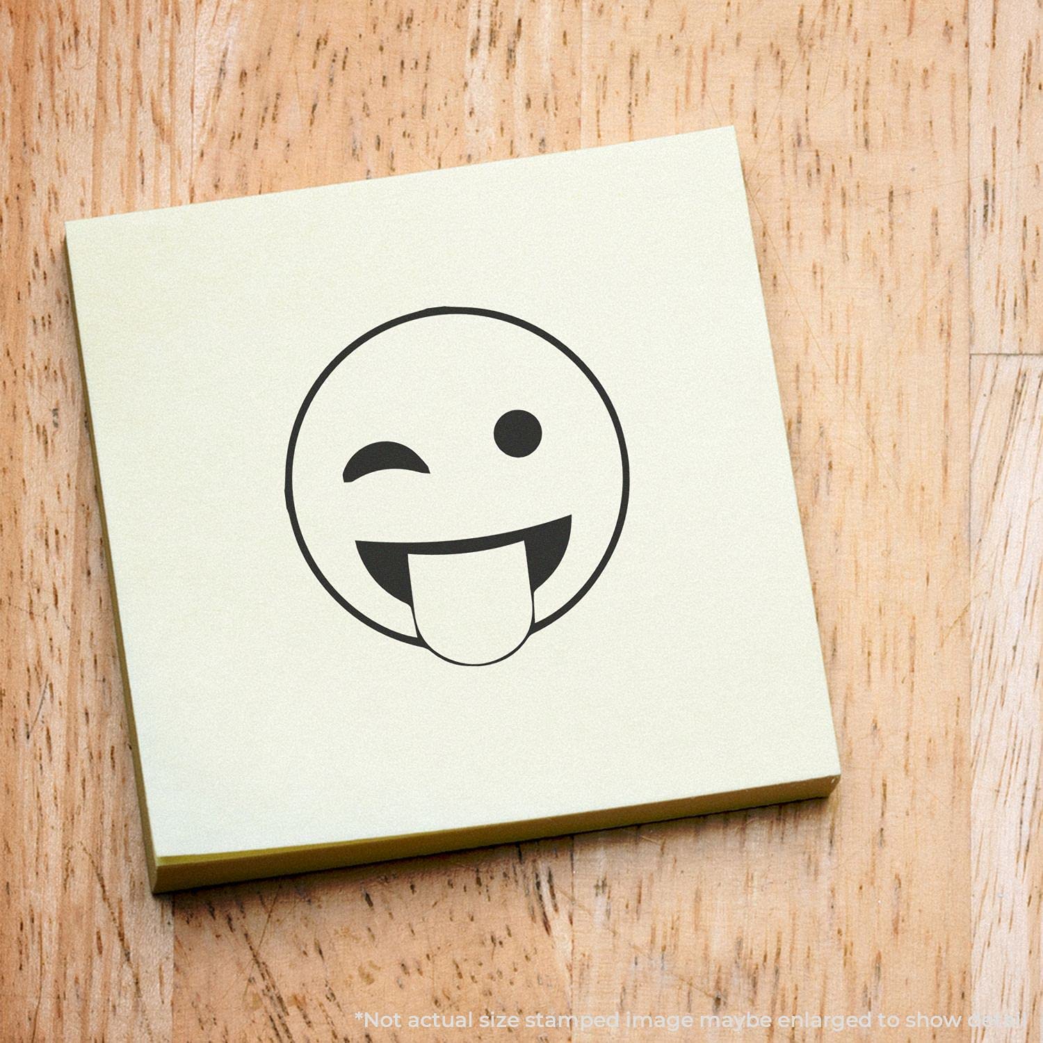 Round Tounge Out Smiley Rubber Stamp, Teaching Supplies for The Classroom, Wooden Handle Rubber Stamp, Uses Stamp Pad, Imprint Size Approx 7/8" Diameter, Laser Engraved, USA Made - Image 3