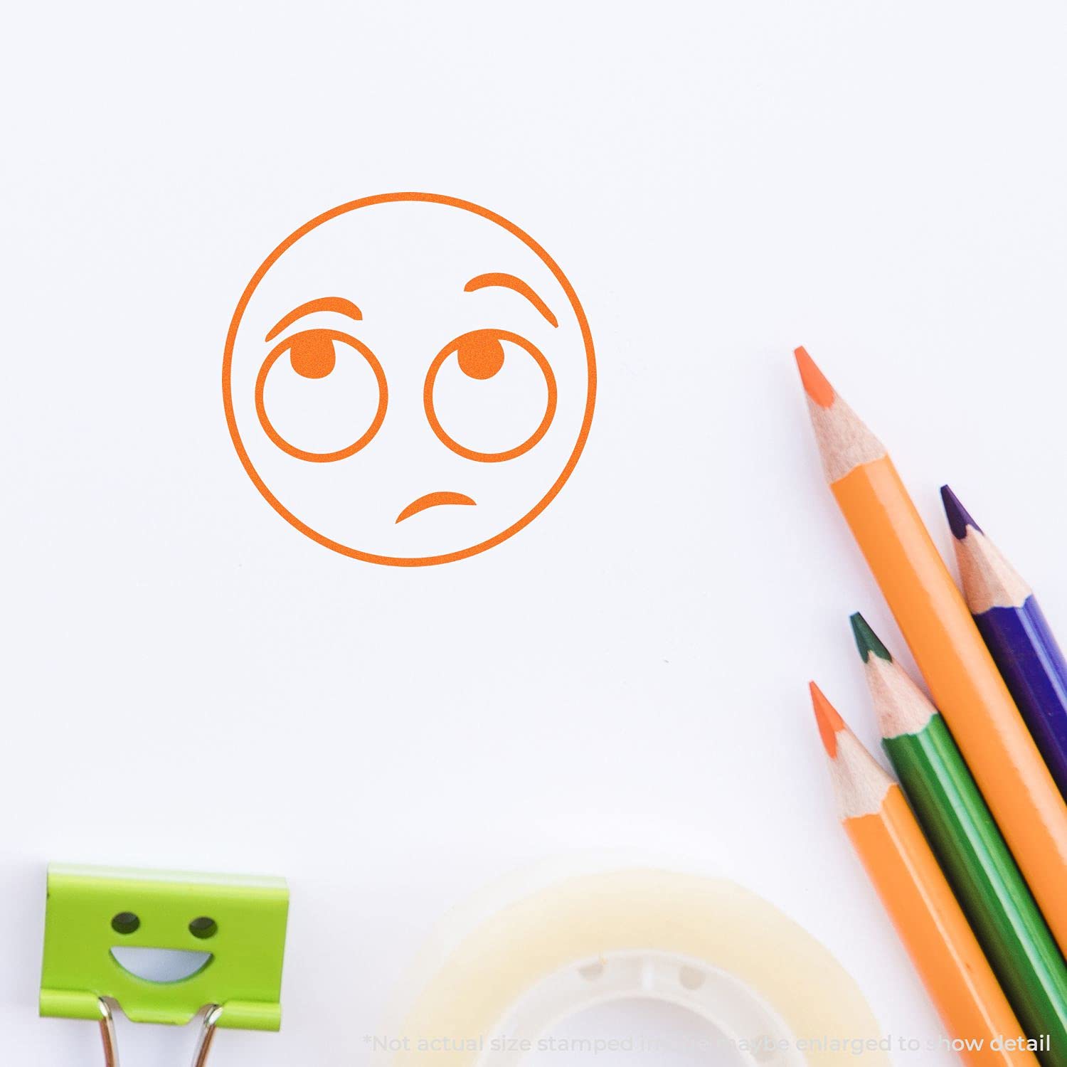 Round Whatever Smiley Rubber Stamp, Teacher Supplies for Classroom, Wooden Handle Rubber Stamp, Uses Stamp Pad, Imprint Size Approx 7/8" Diameter, Laser Engraved, USA Made - Image 6