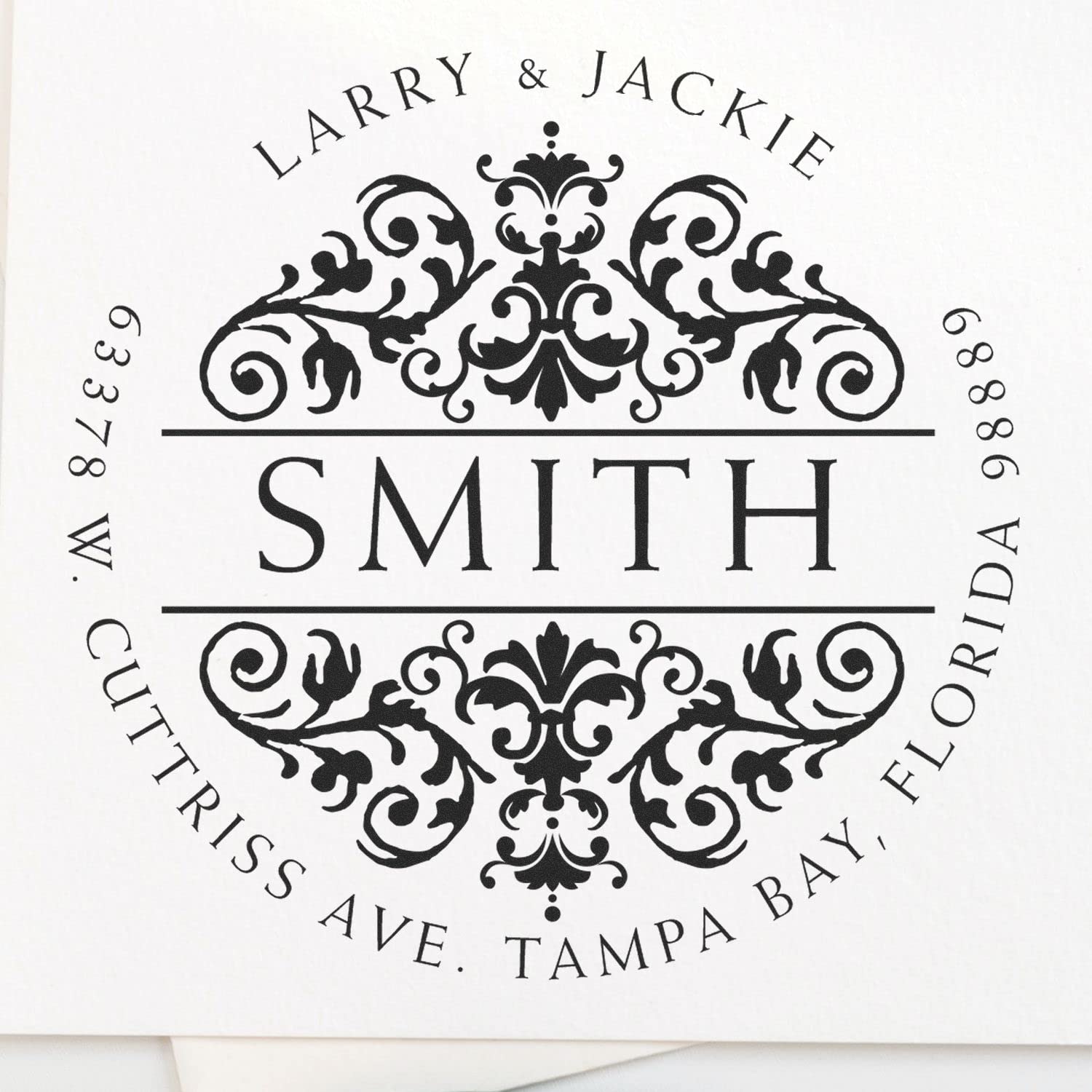 Royal Weiss Address Stamper Self Inking, Unique Gift, Custom Stationary, Client Gift, Round Design, 1-5/8" Imprint Size, Press and Print Stamping, Personalized