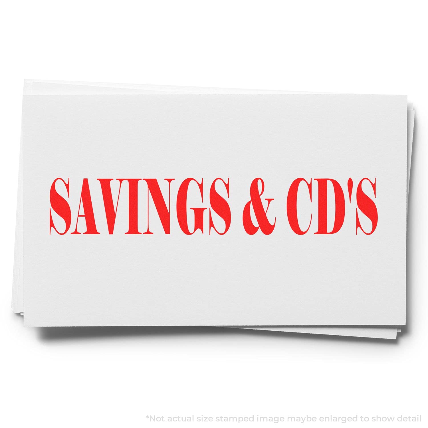 Savings Cds Rubber Stamp, Perfect for Banks, Wooden Handle Rubber Stamp, Uses Stamp Pad, Imprint Size Approx 1/2" x 1-1/2", Laser Engraved, USA Made - Image 4