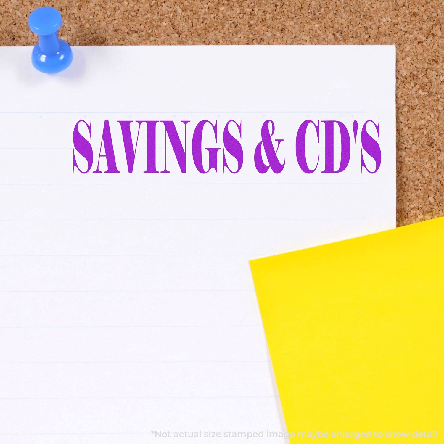 Savings Cds Rubber Stamp, Perfect for Banks, Wooden Handle Rubber Stamp, Uses Stamp Pad, Imprint Size Approx 1/2" x 1-1/2", Laser Engraved, USA Made - Image 6