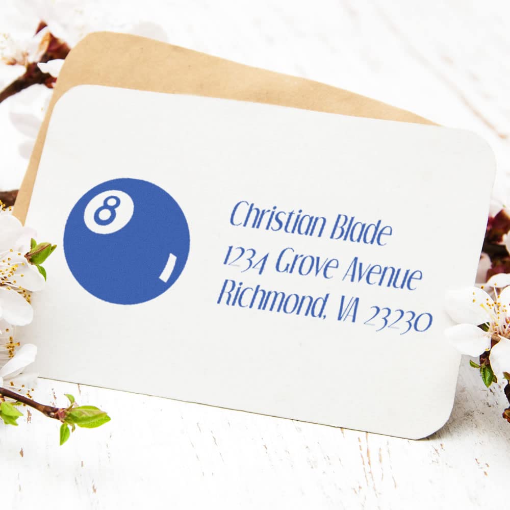 Self-Inking 8 Ball Address Stamper, Personalized Custom Address Stamp, Personalized Gift, Press and Print Stamping, Up to 10,000 Impressions, Re-Inkable, Your Choice of 11 Ink Colors, Size 7/8" x 2-1/4" - Image 4
